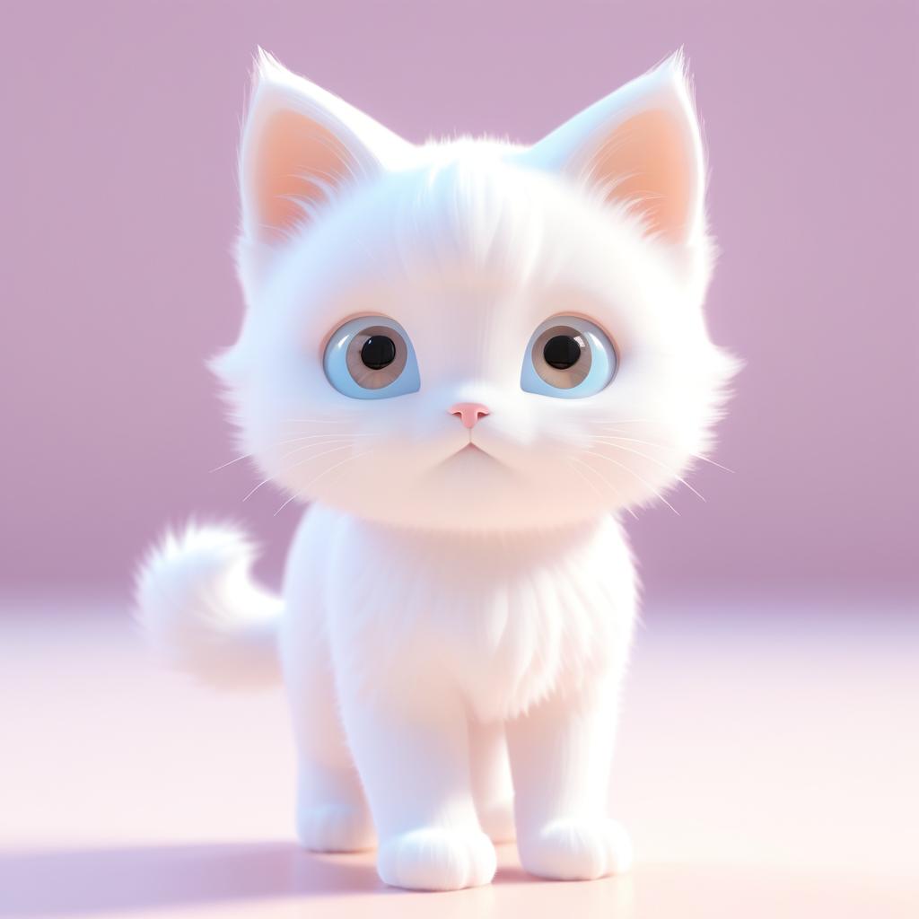 Adorable Kitten in Pastel Dreamscape