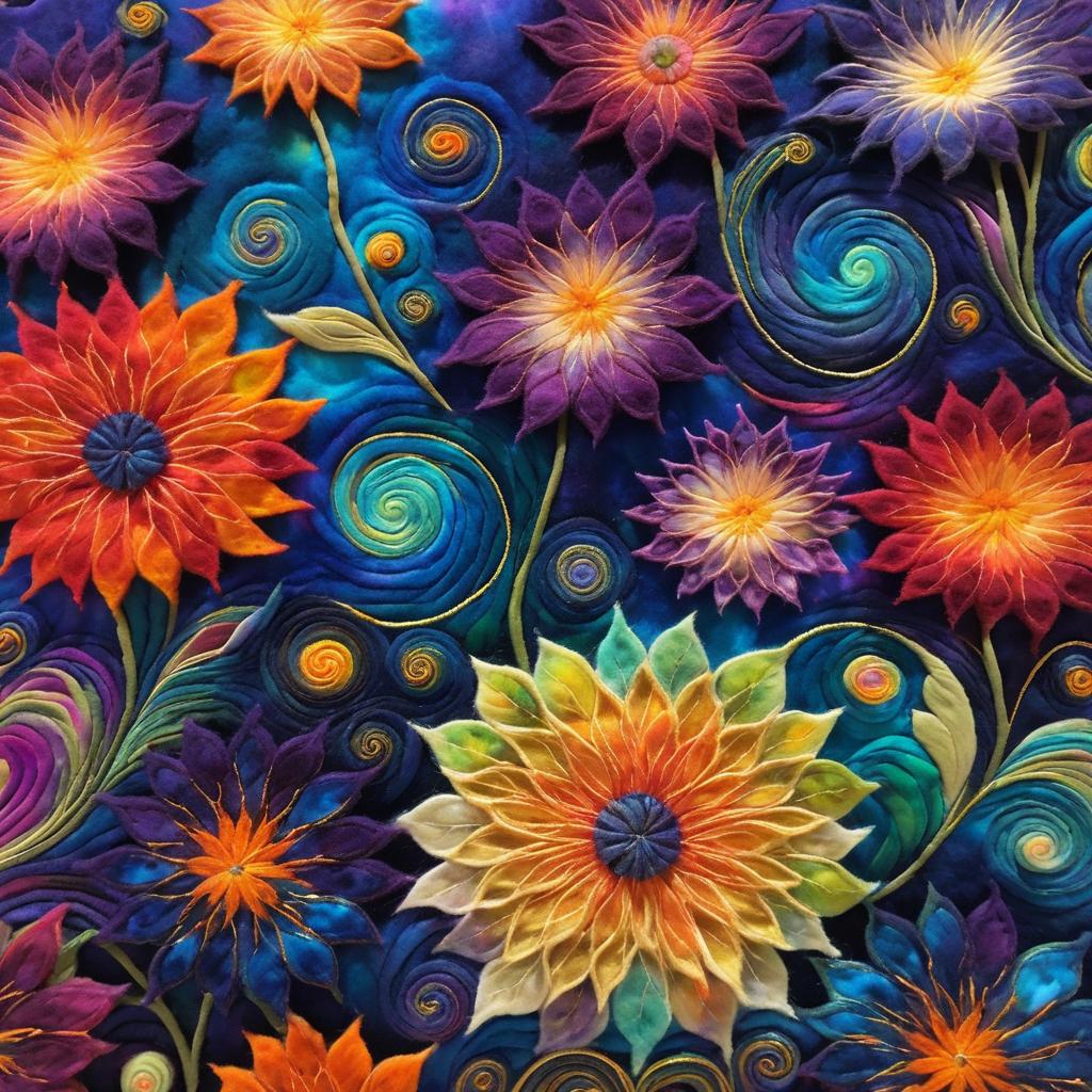 Cosmic Nebula Flower Blooms in Art