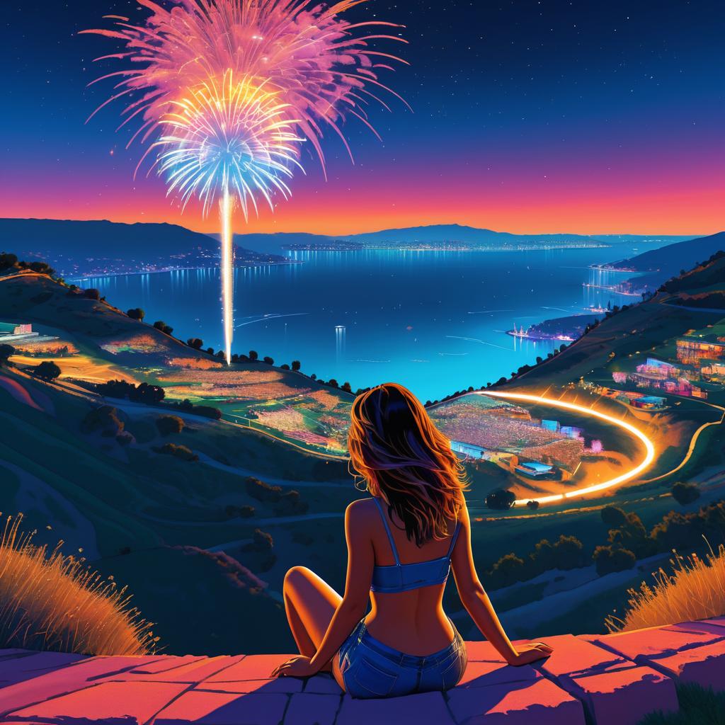 Surreal Fireworks Viewpoint Art