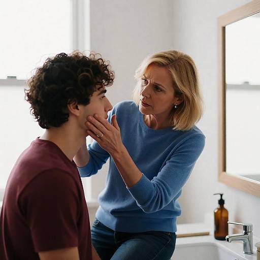 Caring Moment Between Two Generations