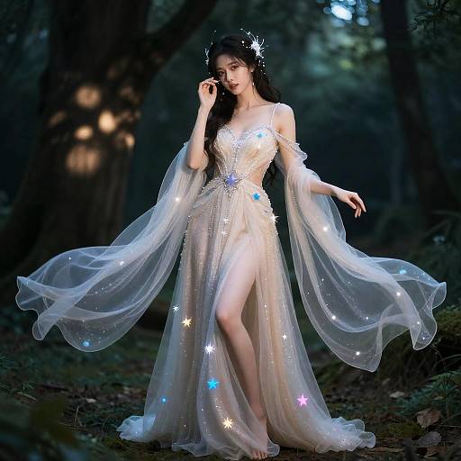 Realistic Celestial Priestess Portrait