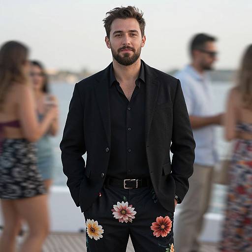 Stylish Man at Yacht Party