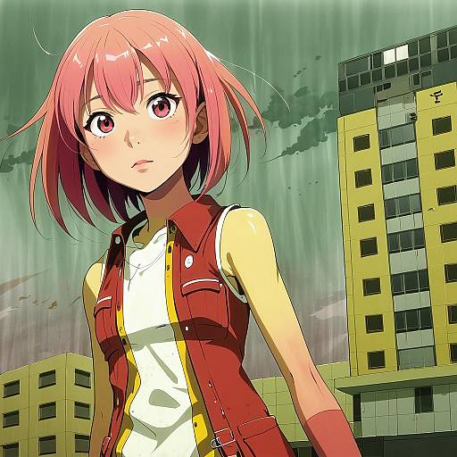 Illustration of Haruhara haruko, flcl in the style of Takamine nadare