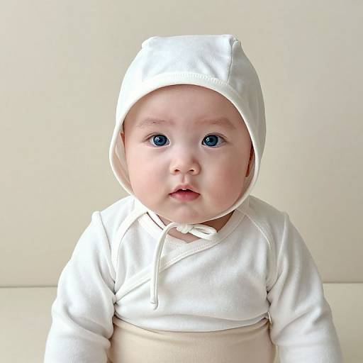 Adorable Baby in White Outfit