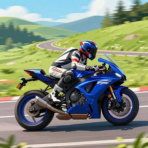 High-Speed Motorcycle Race Illustration