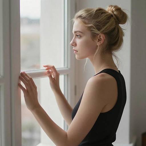 Serene Profile by Bright Window