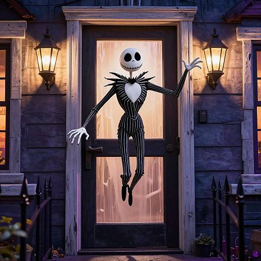 Whimsical Floating Jack Skellington Entryway