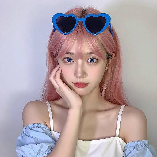 Portrait of Woman with Pink Hair