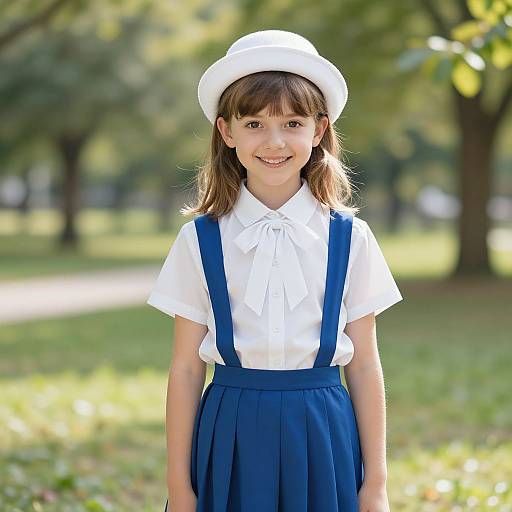 Cheerful Schoolgirl in Sunny Park