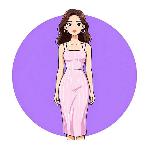 Minimalist Woman in Pale Pink Dress
