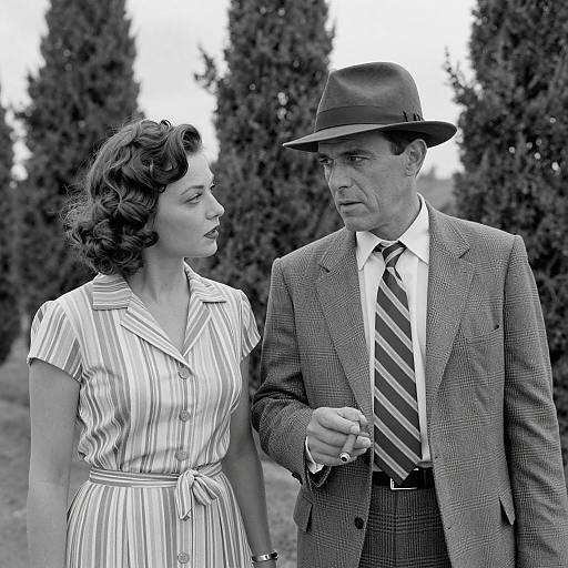 Vintage Couple in Black and White Photo