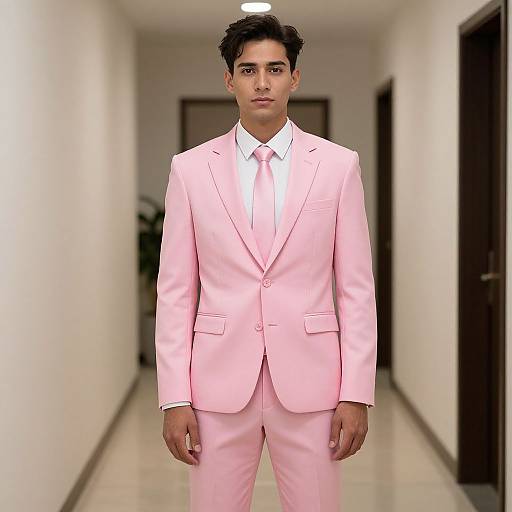 Man in Pink Suit Costume