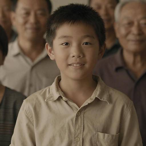 Warm Portrait of a Young Asian Boy