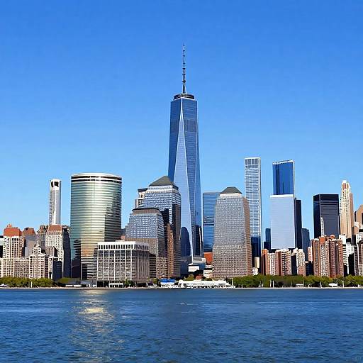 Blue Skyscraper City Skyline