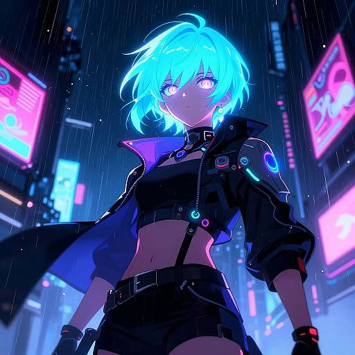 Futuristic Cyberpunk Anime Self-Portrait
