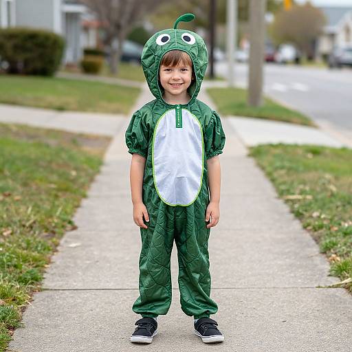 Child in Spinach Can Costume