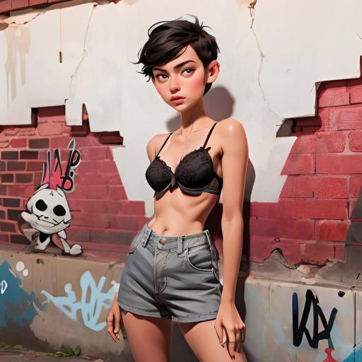 Urban Rebellion: Teenager in Banksy Style