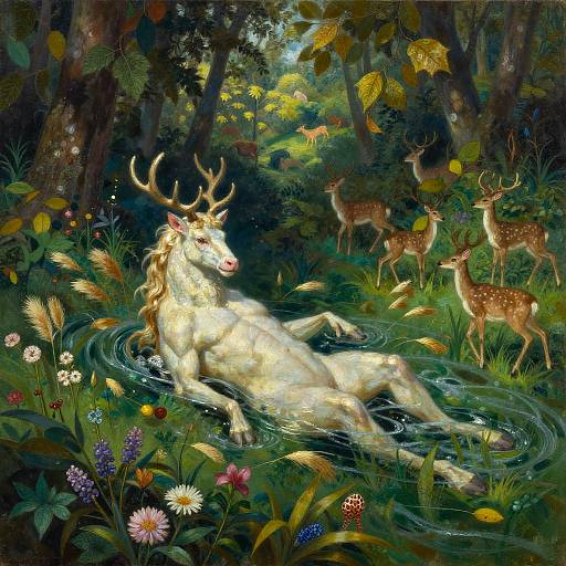 Surreal Mythic Forest Centaur Painting