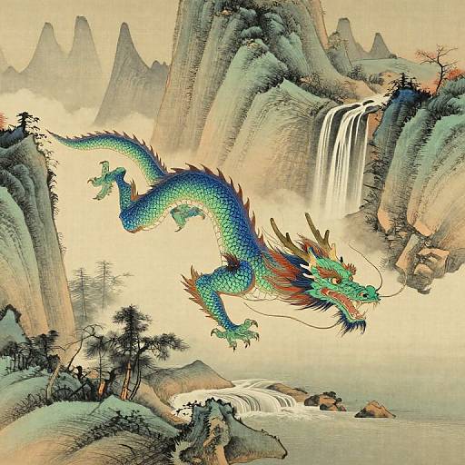 Majestic Dragon in Traditional Chinese Landscape