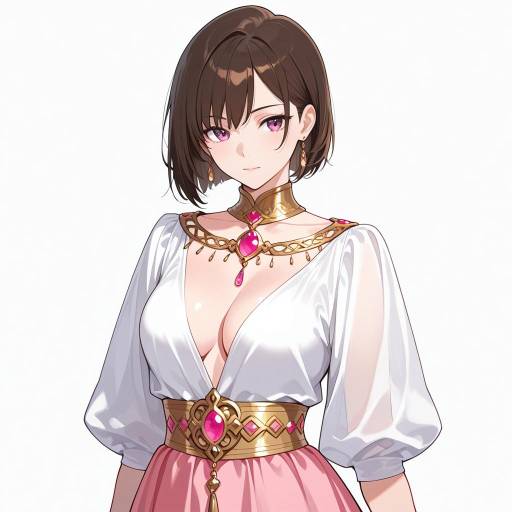 Serene Maiden in Elegant Jewelry Serene Maiden in Elegant Jewelry