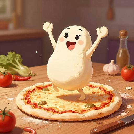 Joyful Cartoon Pizza Dough Dance