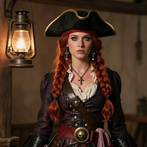Realistic Woman Pirate Halloween Portrait