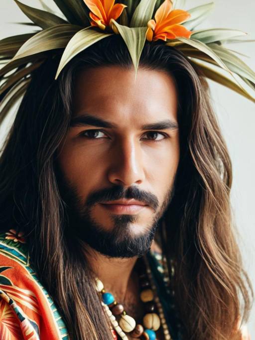 Detailed Close-Up of Maui Costume Man