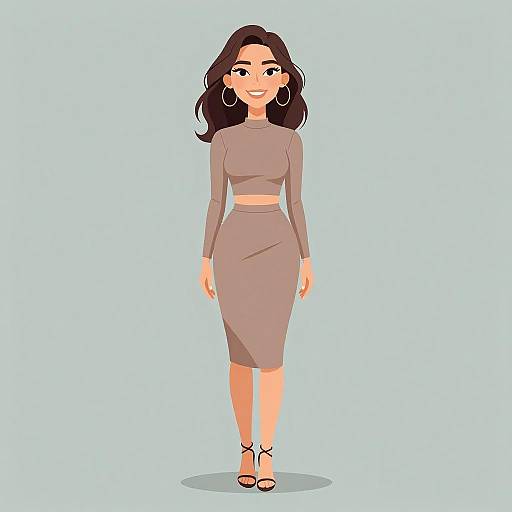Smiling Woman in Minimalist Outfit