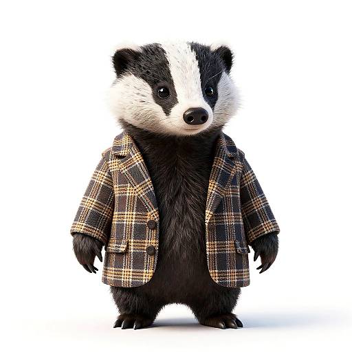 Rustic Anthropomorphic Badger in Blazer