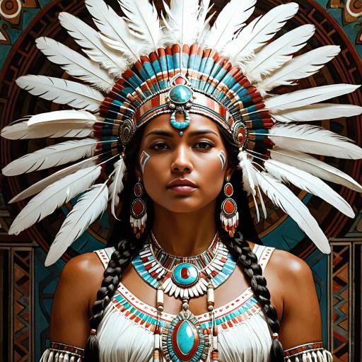 Majestic Aztec Priestess Portrait
