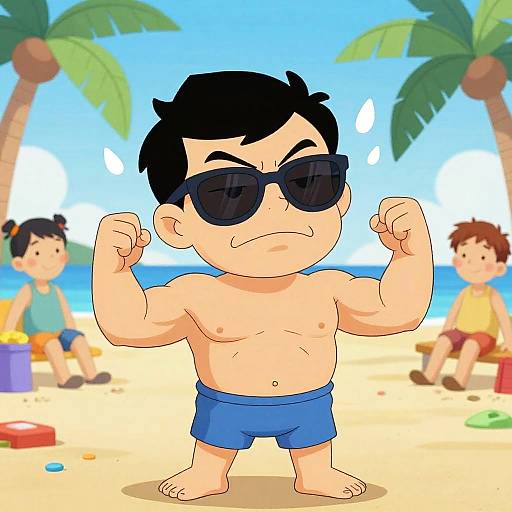 Johnny Bravo Cartoon Beach Scene