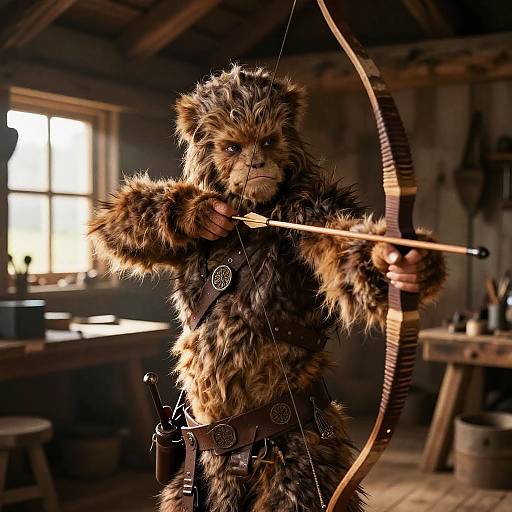 Female Wookie Crafting Bow in Workshop