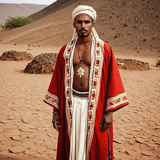 Ethiopian Man in Traditional Attire Portrait