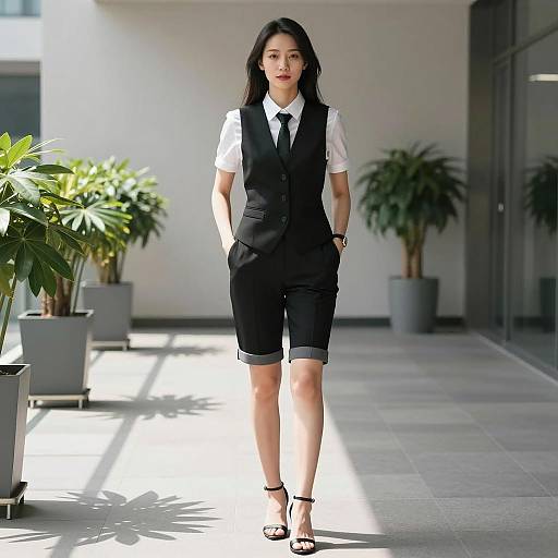 Stylish Woman in Casual Office Attire