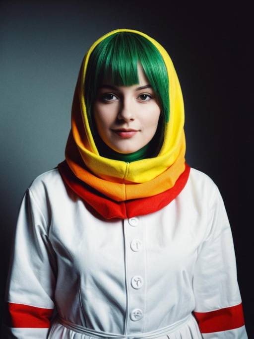 Person in Skittles Costume Portrait
