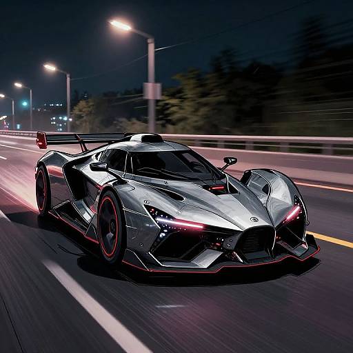 Futuristic Cyberpunk Hypercar Silhouette