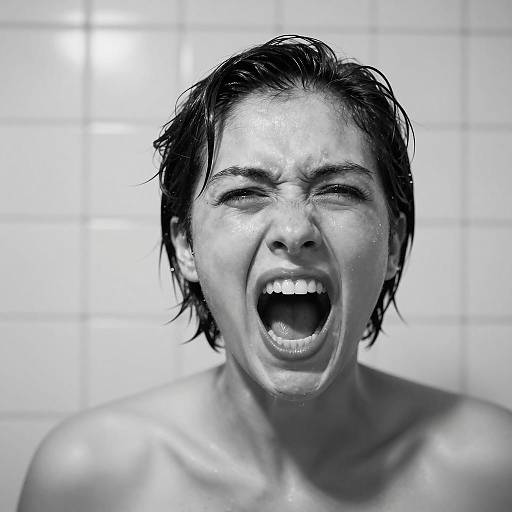 Intense Black-and-White Portrait of Anger