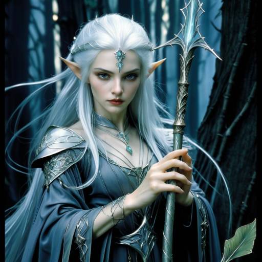 Enchanting Elf in Dark Fantasy Realm