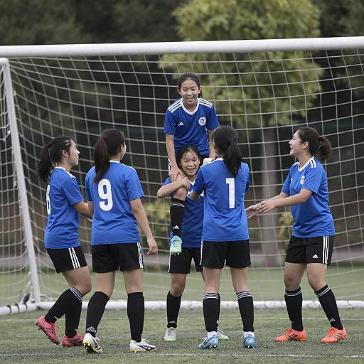 Celebration of Young Soccer Players