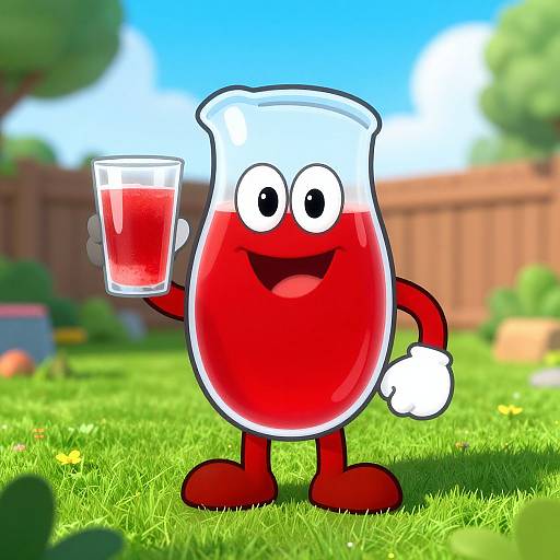 Kool Aid Man in Sunny Backyard