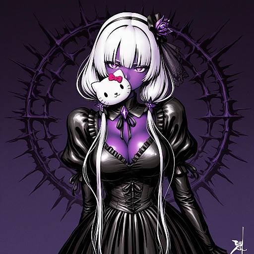 Illustration of Hello kitty (character), sanrio in the style of Choufu shimin