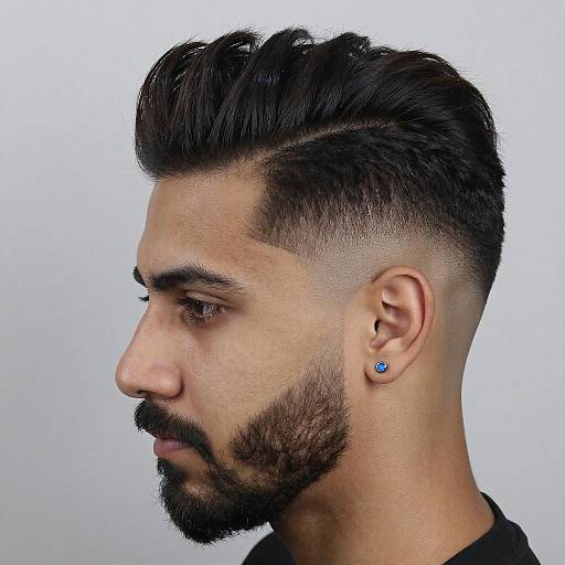 Stylish Young Man with Undercut Hairstyle