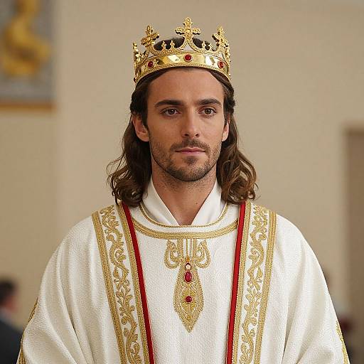 Regal Man in Embroidered Robe