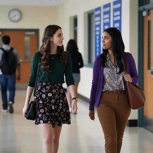 Friendship in a School Hallway