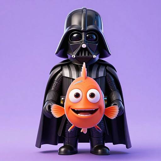 Realistic 3D Pixar Style Smiling Fish