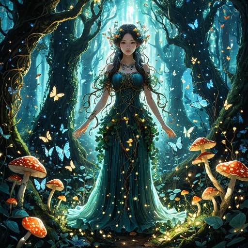 Ethereal Dryad in Enchanted Forest Ethereal Dryad in Enchanted Forest