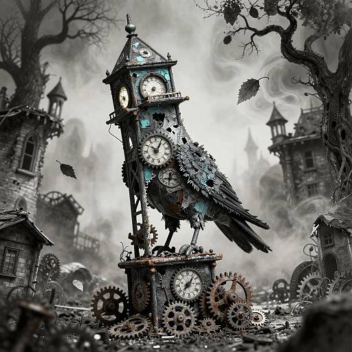 Gothic Stop-Motion Crow Automaton