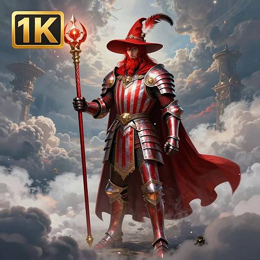 Epic Red Mage in Shining Armor