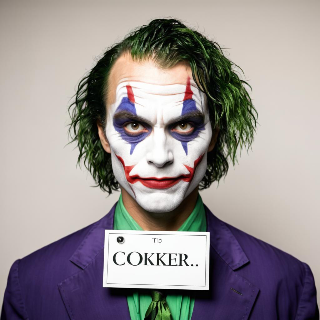 Whimsical Mugshot of The Joker