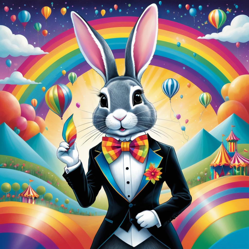 Whimsical Rabbit Magician at Carnival